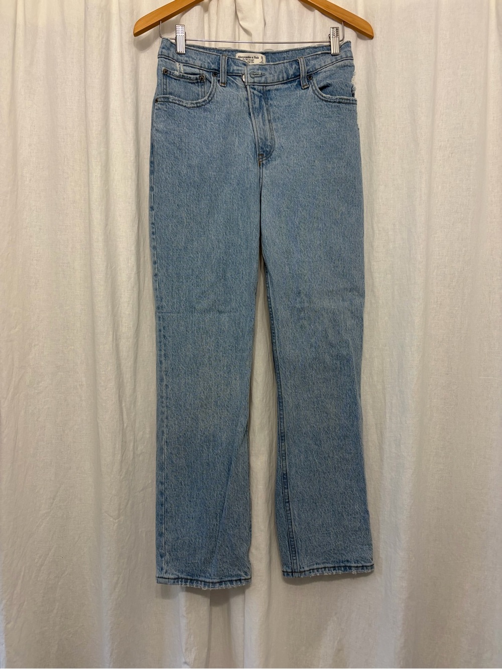 Abercrombie & Fitch 90s ultrahigh rise straight leg Light Blue Straight Leg